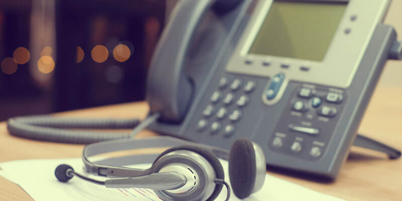VoIP Phone on Desk